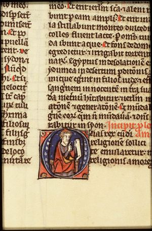 The prophet Amos holding a scroll