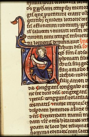 The prophet Zephaniah holding a scroll