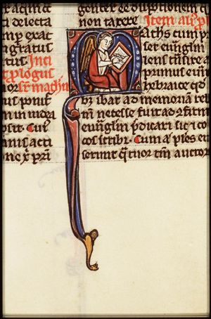 The symbol of the Evangelist St. Matthew: the angel, writing