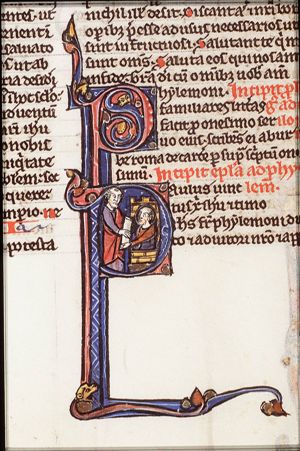 St. Paul hands over his epistle to St. Philemon
