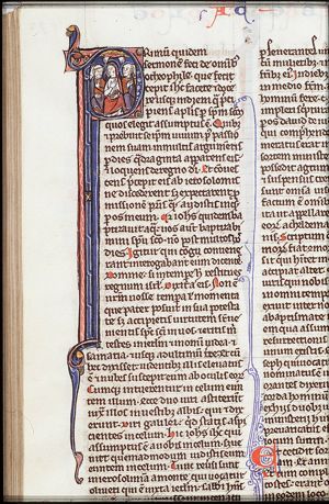 The Ascension: Christ ascends into heaven above Mary and the apostles