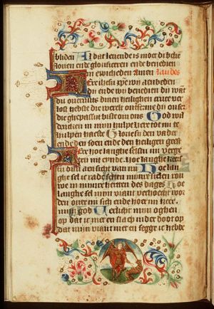 St. George on foot, fighting the dragon (devil)
