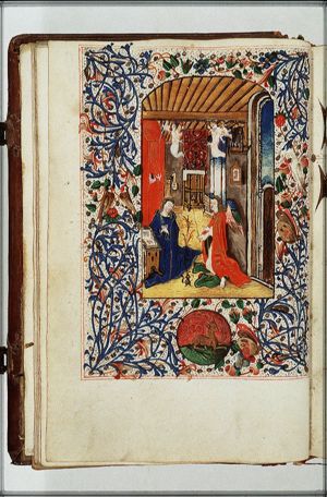 The Annunciation: Gabriel announces Christ's birth to Mary