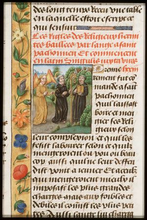 St. Pachomius receives the monastic rule from an angel