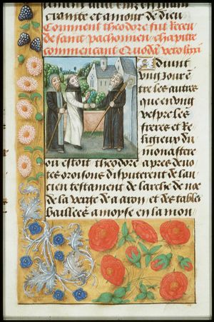 St. Theodorus of Tabennesi and Peculus meet St. Pachomius