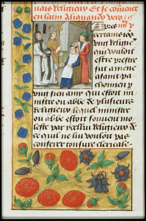 St. Pachomius gives someone the cowl