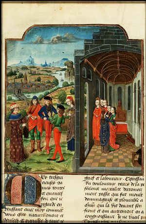 Giovanni Boccaccio and Florentines who have fled from the plague