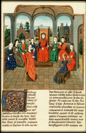 Dioneo, king of the seventh day, and Florentines listen to Emilia's tale