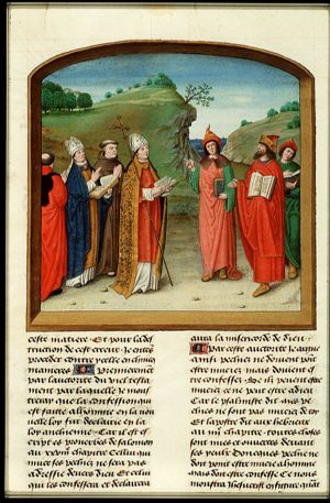 St. John Chrysostom preaching before heretics