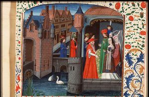 Isabella of Burgundy receives the English delegation