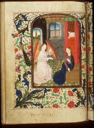The Annunciation: Gabriel announces Christ's birth to Mary