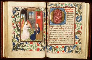 The Annunciation: Gabriel announces Christ's birth to Mary