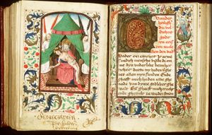 The Trinity: God the Father holding the body of Christ (Not Gottes), with two angels