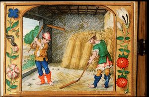 August: men threshing