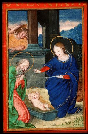 The Nativity: the adoration of the Christ-child by Mary and St. Joseph