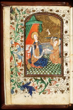 The Annunciation: Gabriel announces Christ's birth to Mary