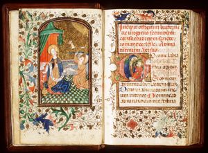 The Annunciation: Gabriel announces Christ's birth to Mary