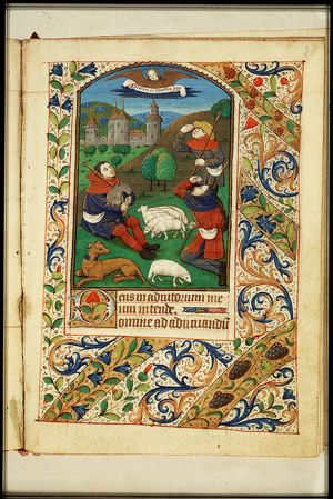 The annunciation of Christ's birth to the shepherds