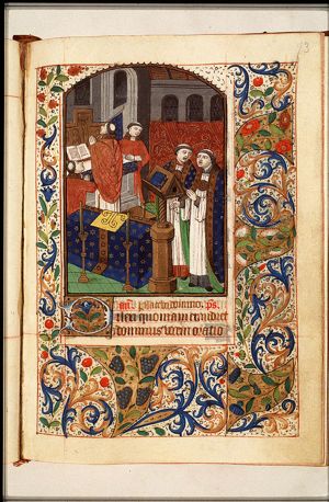 A funeral service in a church