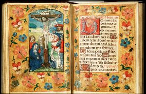 The Crucifixion, with Mary, St. John, the confessing centurion(?), and a soldier