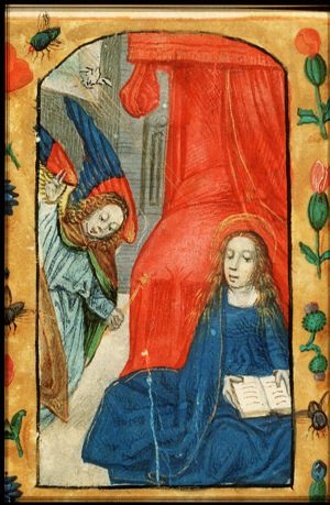 The Annunciation: Gabriel announces Christ's birth to Mary