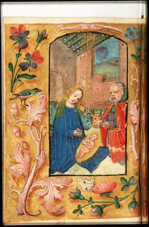 The Nativity: the adoration of the Christ-child by Mary and St. Joseph