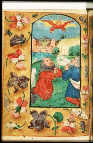 The annunciation of Christ's birth to the shepherds