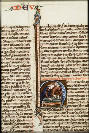 Moses puts the Tables of the Law in the Ark of the Covenant