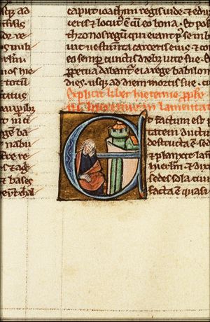 Jeremiah lamenting over the destruction of Jerusalem