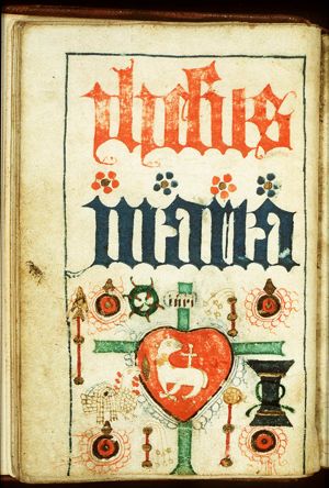 The names of Jesus and Mary, the Lamb of God (Agnus Dei), the five Holy Wounds and the Instruments of the Passion