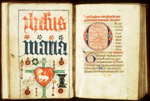 The names of Jesus and Mary, the Lamb of God (Agnus Dei), the five Holy Wounds and the Instruments of the Passion