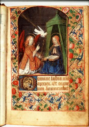 The Annunciation: Gabriel announces Christ's birth to Mary