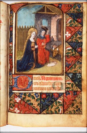 The Nativity: the adoration of the Christ-child by Mary and St. Joseph
