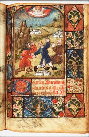 The annunciation of Christ's birth to the shepherds