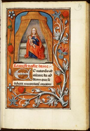 Madonna: Mary sitting in a tent, holding the Christ-child
