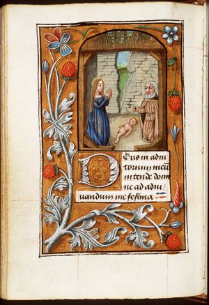 The Nativity: the adoration of the Christ-child by Mary and St. Joseph