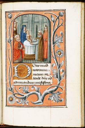 The presentation in the temple: Mary presents the Christ-child to Simeon