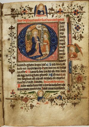 The Annunciation: Gabriel announces Christ's birth to Mary