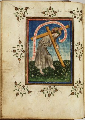The carrying of the cross: Christ bears the cross