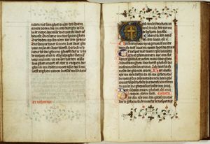 Instruments of the Passion: cross and crown of thorns