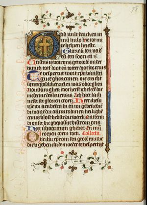 Instruments of the Passion: cross and crown of thorns