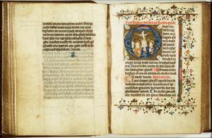 Pentecost: the Holy Spirit descends upon Mary and the apostles