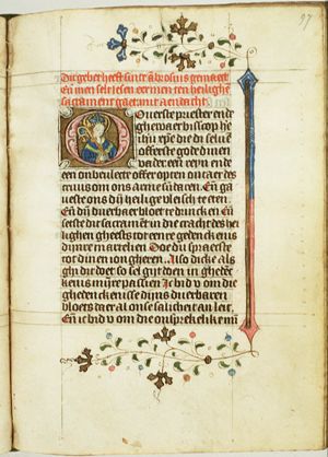 St. Ambrose, Bishop of Milan, holding a staff