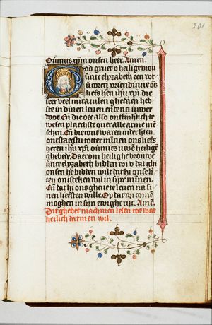 St. Elisabeth of Hungary with three crowns