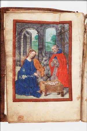 The Nativity: the adoration of the Christ-child by Mary and St. Joseph