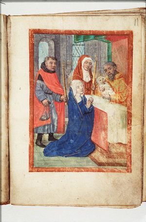 The presentation in the temple: Mary presents the Christ-child to Simeon