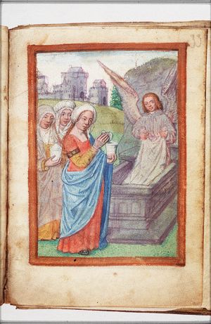 The three Maries at the tomb