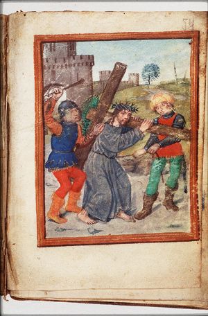 The carrying of the cross: Christ bears the cross