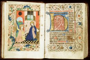 The Annunciation: Gabriel announces Christ's birth to Mary