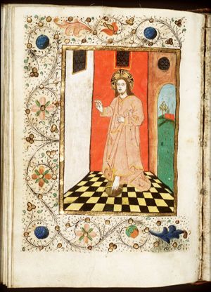 Salvator Mundi: Christ making a blessing gesture, an orb at his feet